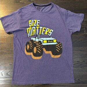 Primark Purple Monster Truck Men’s Short Sleeve T-Shirt in Size Medium